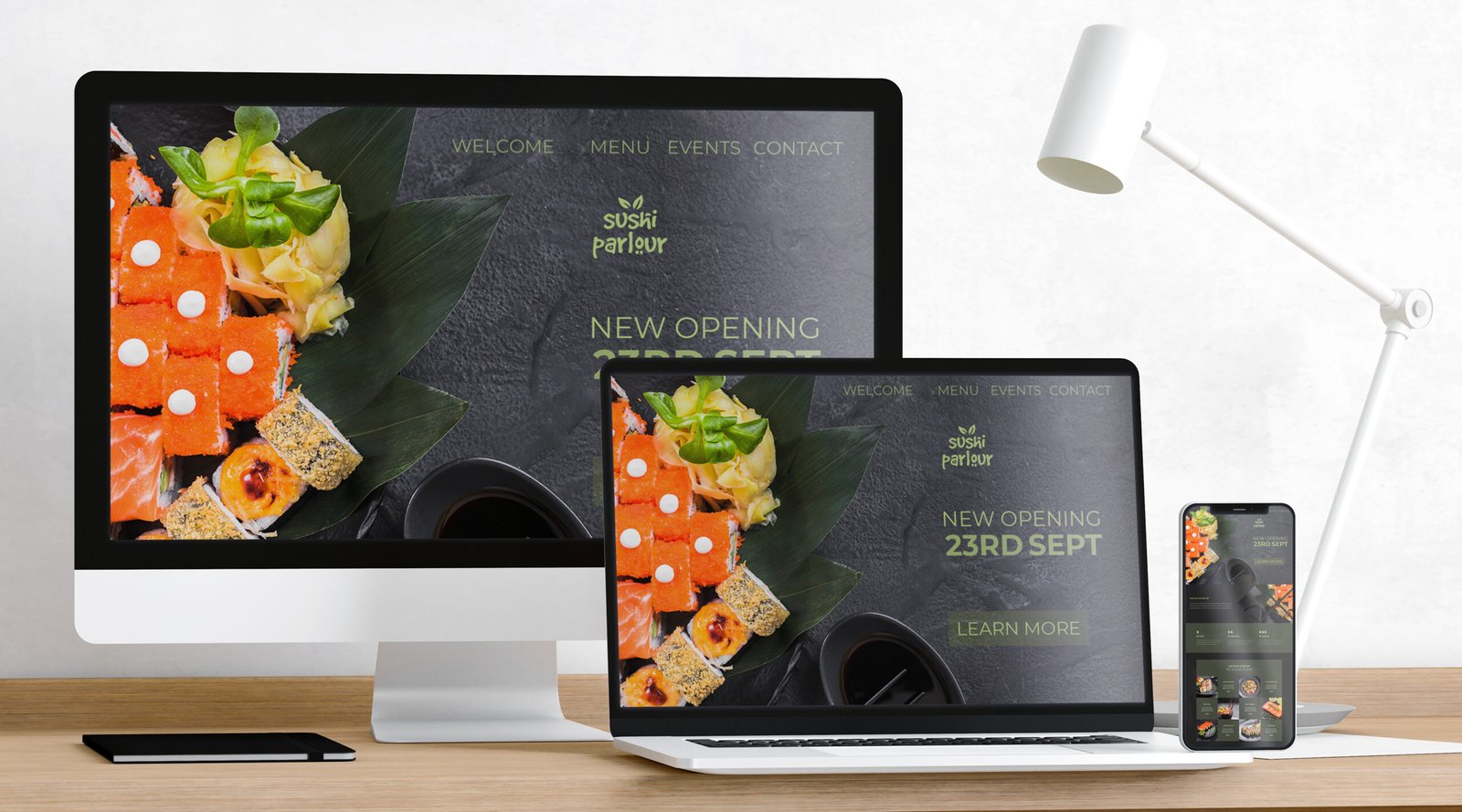 Restaurant Website - Sushi Parlour portfolio demo