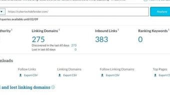 Domain Authority increased to 50 +